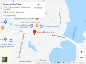 Get Directions from your location to Rejuva Medical Spa in Chesapeake, VA