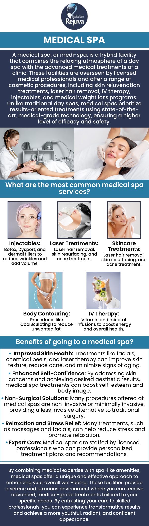 At Rejuva Medical Spa, Kara Hemsey Stumm is dedicated to helping you achieve your beauty goals through a wide range of advanced Medspa treatments. We offer personalized care tailored to your unique needs, ensuring that every treatment enhances your natural beauty. From rejuvenating facials to cutting-edge laser therapies, our skilled professionals use the latest techniques to deliver exceptional results. For more information, contact us or schedule an appointment online. We are located at 3925 Portsmouth Blvd, Chesapeake, VA 23321.