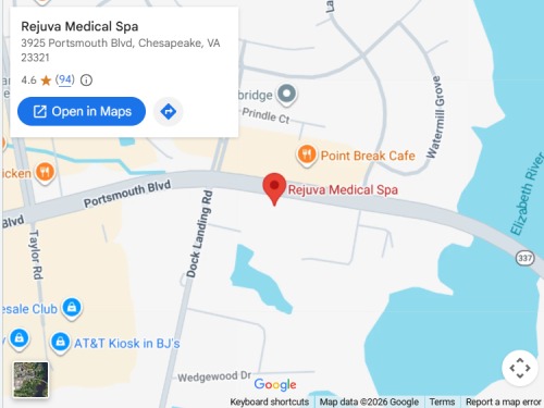 Get Directions from your location to Rejuva Medical Spa in Chesapeake, VA